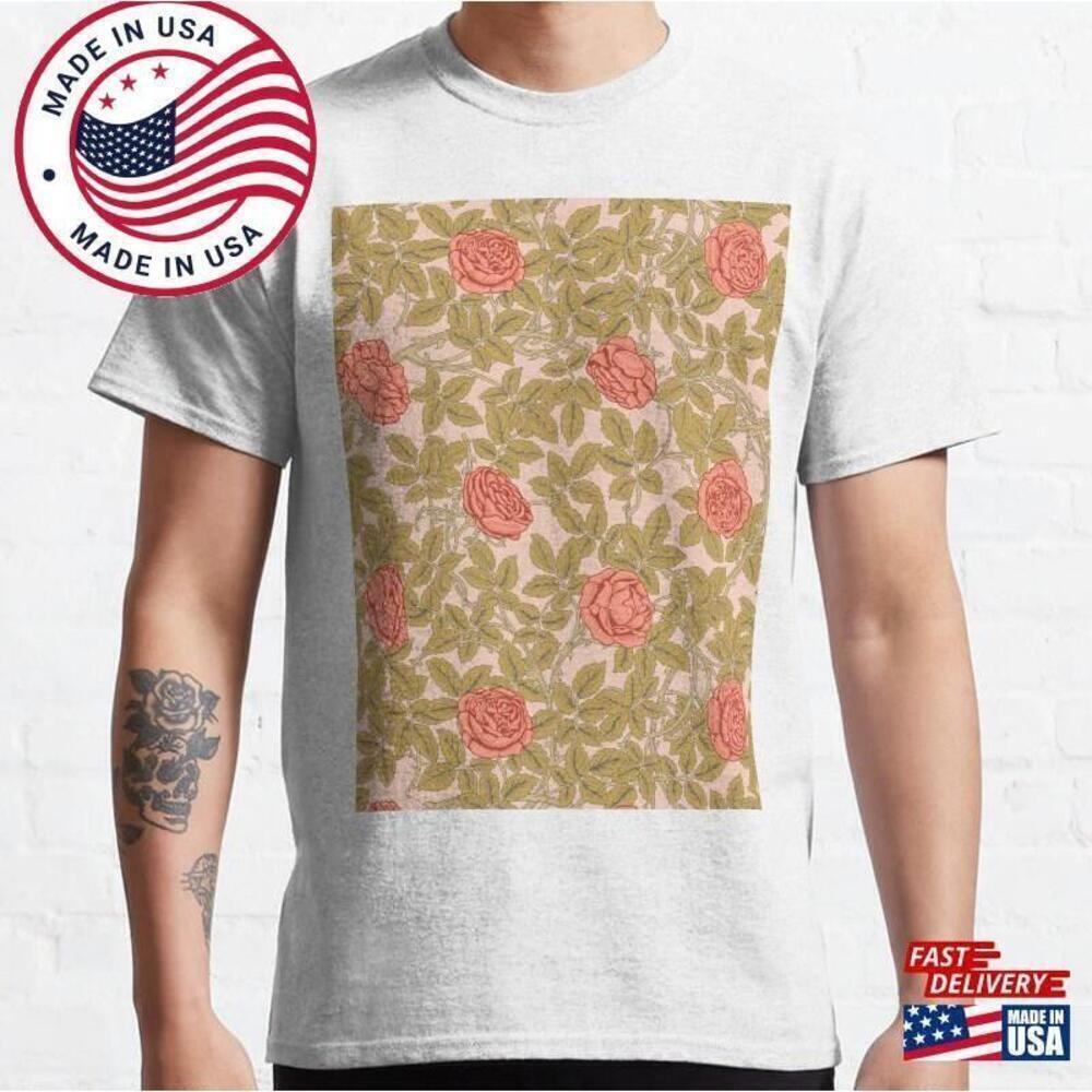 William Morris Rambling Rose Floral Art Graphic Unisex T-Shirt
